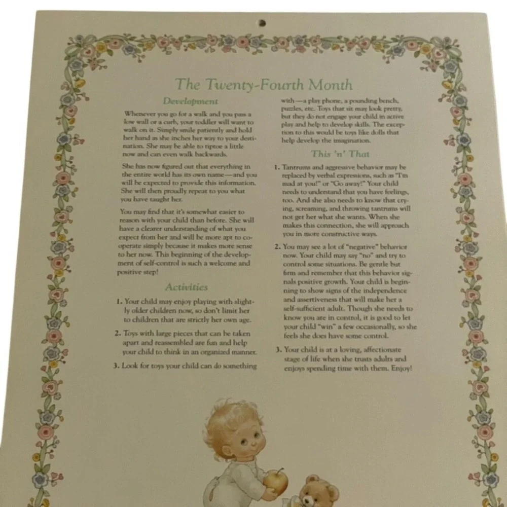 Vintage Lil Luv Bunting Baby's 2nd Year Calendar Ruth J Morehead Unused